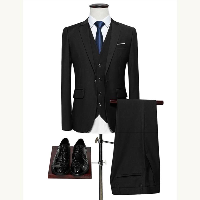 

2020 men suits for Wedding Male Blazers Slim Fit Men Business Classic suit M-6XL tuxedo men's Suit set Dropshipping, 2 pieces black