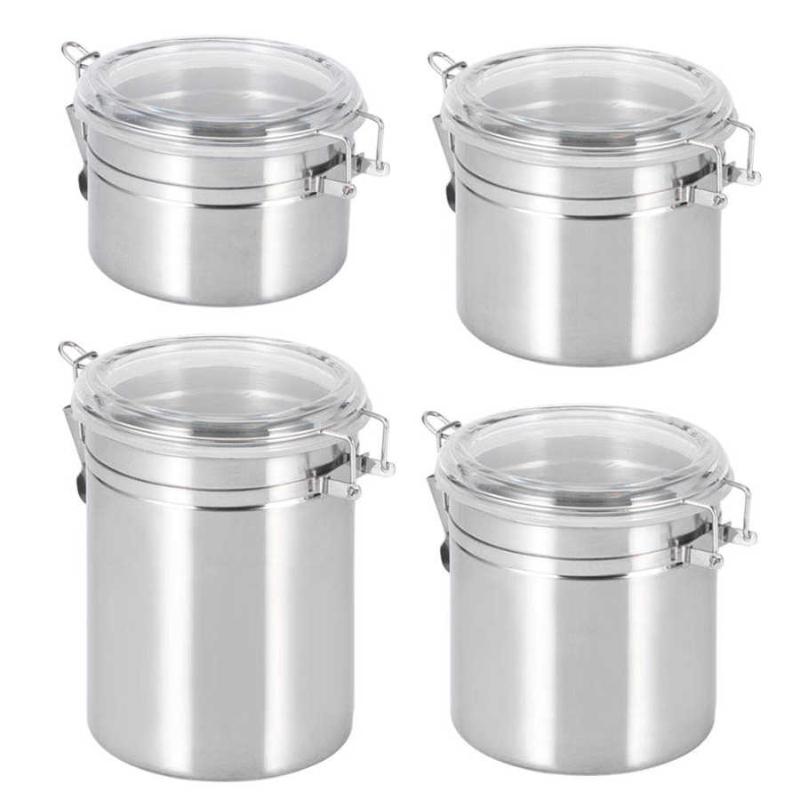 

Stainless Steel Coffee Beans Sealed Jar Storage Container for Sugar Cereals Hot Sale