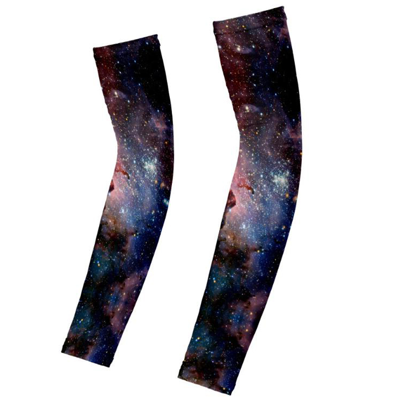 

Fashion Starry Sky Arm Sleeves Sun UV Protection Unisex Running Driving Arm Sleeves Cover Printed Outdoor Sports Sleeve, White