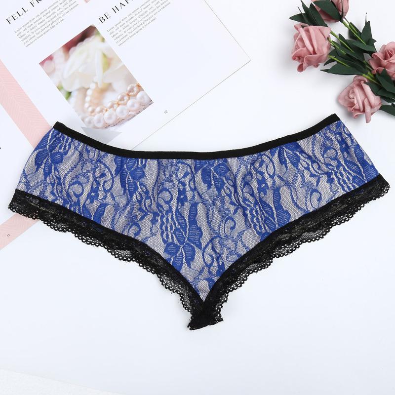 

Muqgew Sexy Lace Panties Women Fashion Cozy Lingerie Girl Sissy Women Sexy Lingerie Underwear Bowknot Lace Underpants#y3, Blue