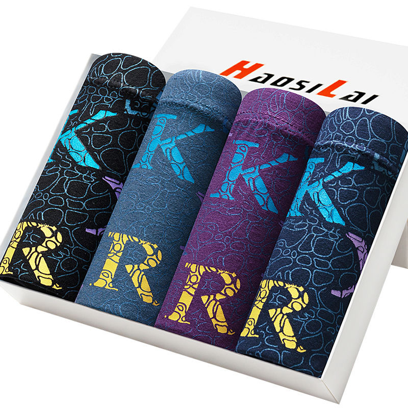 

4pcs/lot Plus Size 6XL 7XL Male Panties Modal Boxers Underwear Comfortable Breathable Men's Underpants Brand Shorts Man Boxer, B8611