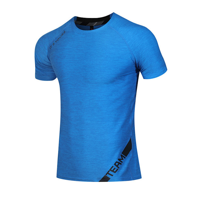 

JS90071 Round Neck Letter Print Gym Shirt Quick-dry Sports Men's T Shirts Short Sleeve Running Shirt Men Fitness Joggings, Green