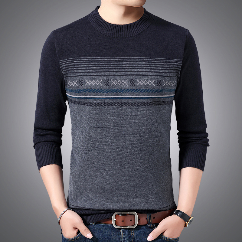 

Autumn Men's Pullovers Spring Guys Boys Cotton Hip-hop Patchwork Stitching Sweaters Male Casual Warm Sweater, Gray
