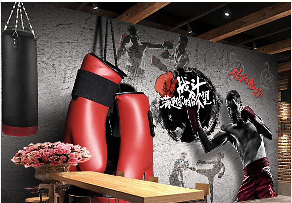 

3d wallpaper custom photo mural on the wall Boxing gym competition background home decor 3d wall murals wallpaper for living room, Non-woven wallpaper