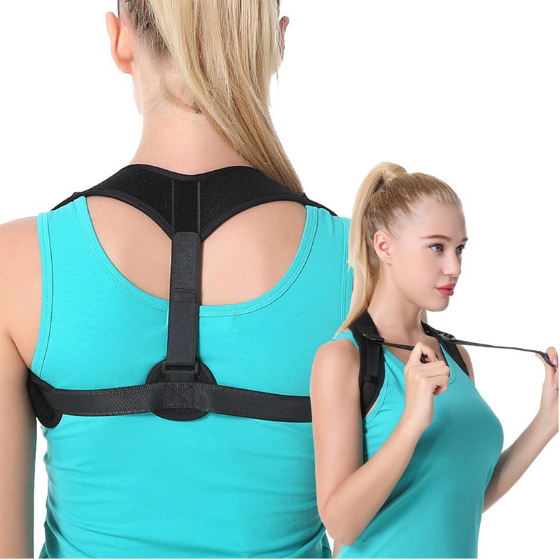 

Adjustable Spine Back Posture Corrector Band Corset Back Brace Brace Belt Lumbar Support Straight Corrector for Male Female, Black