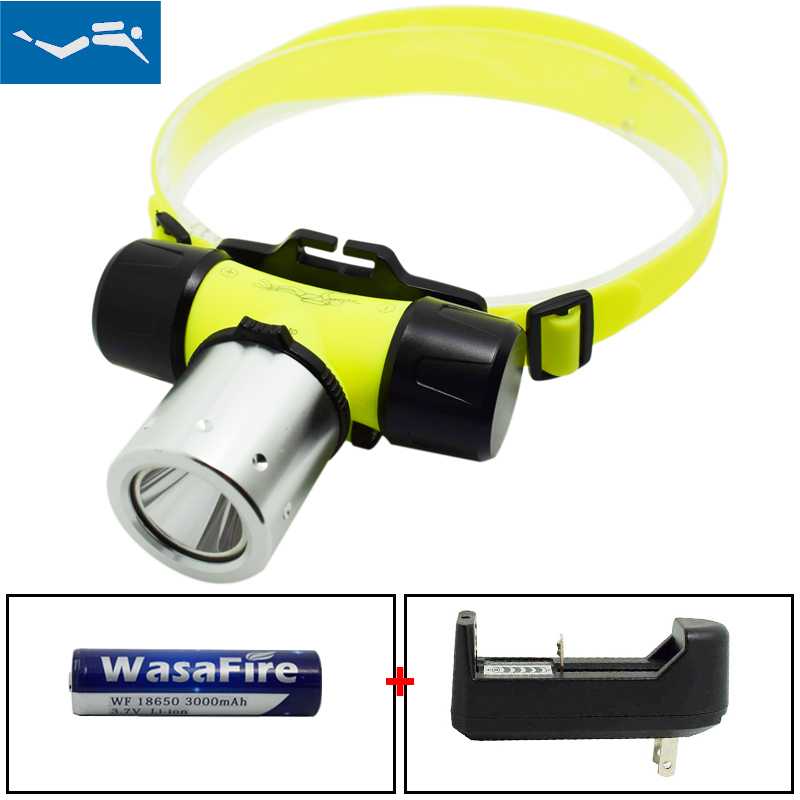 

XML T6 3 Modes Led Dive Head Lamp Underwater 60m Diving Headlight Waterproof 18650 Scuba Head For Swimming Hunting