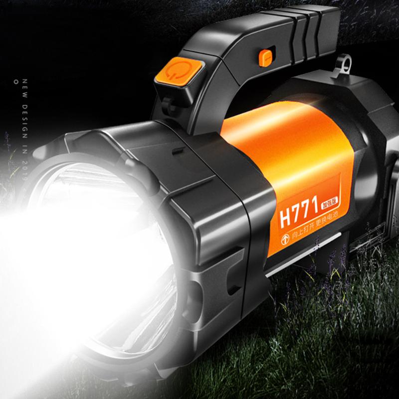 

Portable Super Bright LED Searchlight + COB Light Red Warning Lighting 18650 Battery Rechargeable For Outdoor Camping