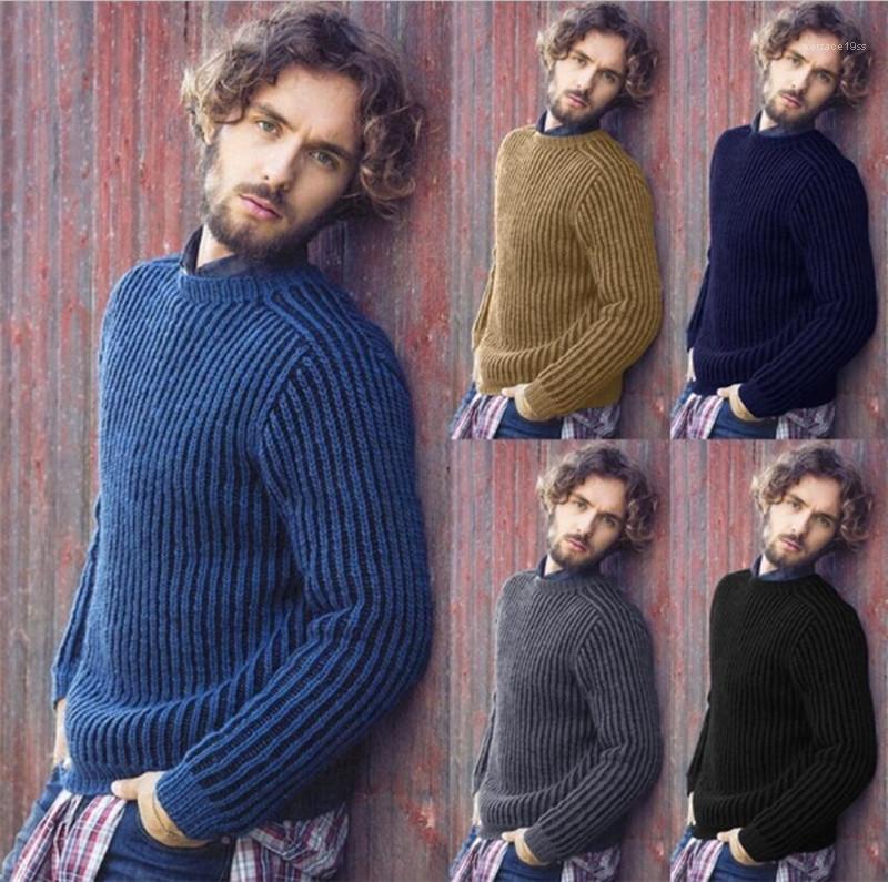 

Color Sweaters O-neck Autumn Mens Sweaters Fashion Designer Slim Fit Long Sleeved Tops Rib Stitch Solid, Yellow
