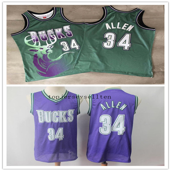 

MEN #34 Ray Allen 1996-97 CITY basketball Jersey, Black
