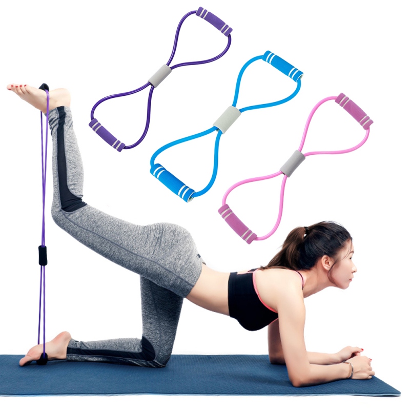 

Resistance Band Yoga Rally Strap Body Shaping Pull Rope Silicone Pull Elastic Yoga 8 Word Shape Stretch Chest Fitness Equipment