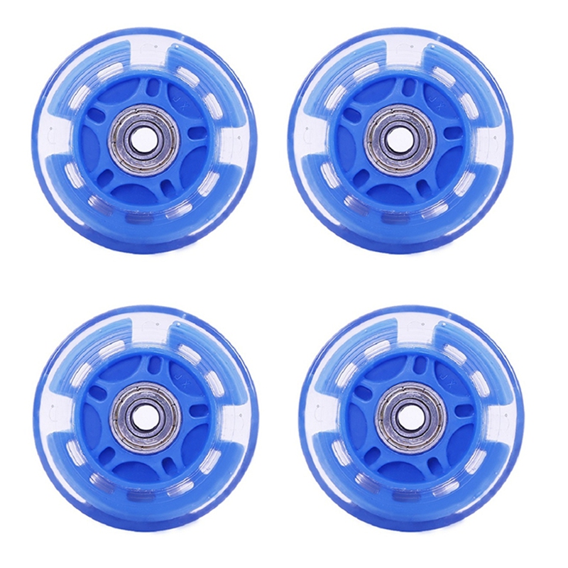 

4Pcs Inline Roller Skates, Roller Flashing Wheels, Wear-Resistant PU Material, Soft Rubber, Silent Light, Blue