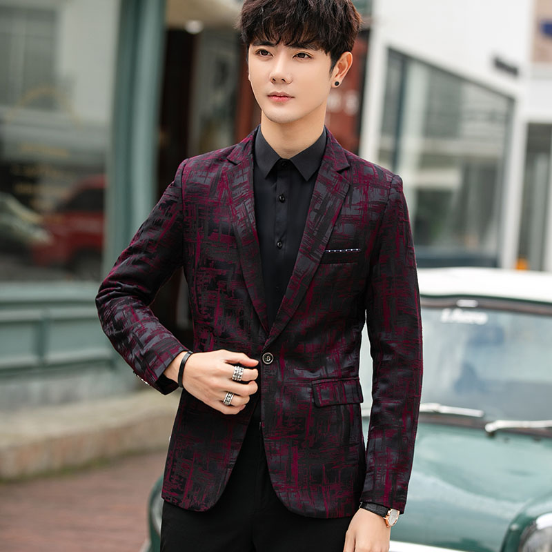 

Spring and autumn new suit men' casual Korean trend youth handsome suit one-piece jacket men' thin section slim jacket, Blue