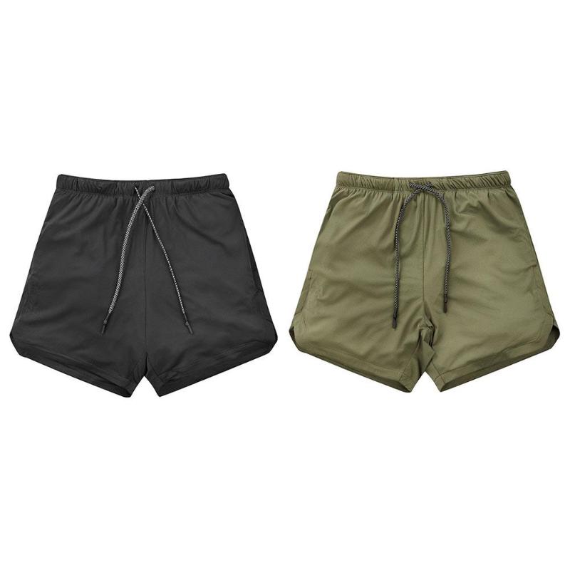 

Outdoors 4 Size Men Sports Shorts with Pocket Polyester Soft Summer Fitness Running Shorts Clothes Gym Shortskirt Motion, Black