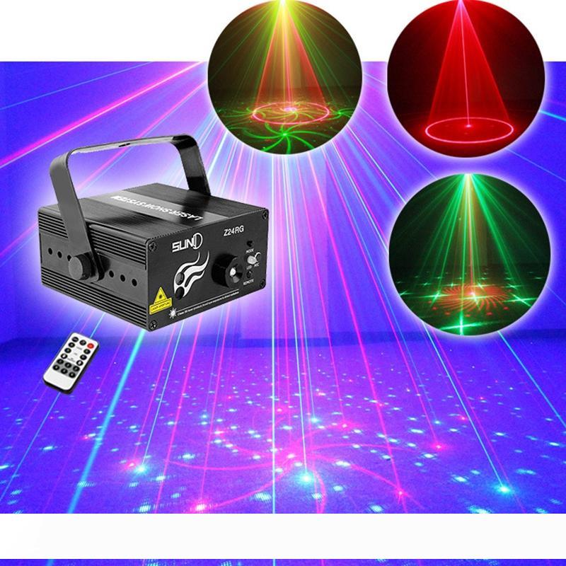 

Suny High Quality RGB Mini 3 Lens 24 Patterns Mixing Laser Projector Effect Stage Remote 3W Blue LED Light Show Disco Party Lighting