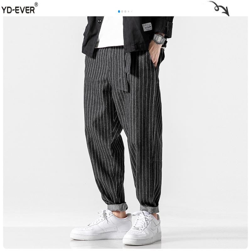 

Men's 2020 Streetwear Loose Denim Pants Men Autumn Winter Striped Oversize Harem Pants Male Fashion Pockets Jeans-d, Black(asiansize)
