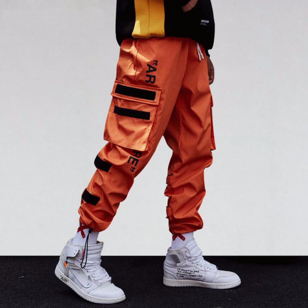 

Men Clothing Tactical Pants Mens Joggers Streetwear New Male Casual Fashion Loose Style Overalls Sweatpants Cargo Pants, Orange