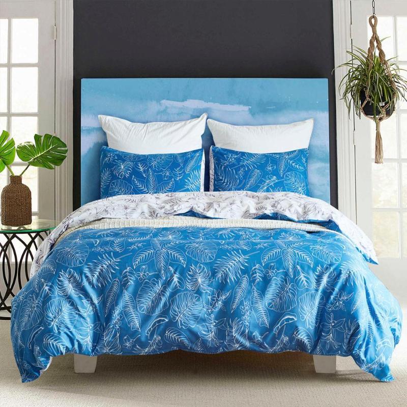 

Morden printing bed cover comforter bedding set duvet cover Queen King bed sets Bedclothes Quilt Pillow case Home Textile, Blue