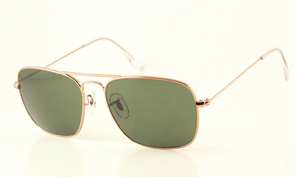 

Hot Sell Metal sunglasses Mens/Womens New Quality 3136 Gold Fashion Sunglasses G15 Lens 58mm Case