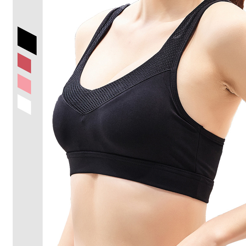 

Sports bra top push high fitness running yoga bra underwear cotton sports top for women gym wear solid female sportswear, Pink3