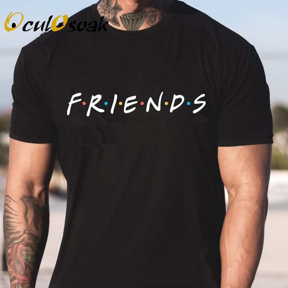 

2019 New summer mens fashion t shirts friends print t shirt male Clothing Man fitness casual T-Shirts men cotton t shirt, White1