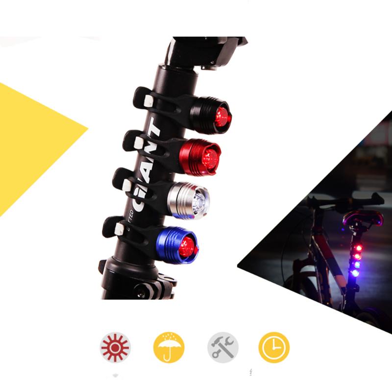 

Bicycle Tail Light LED Highlight Aluminum Alloy Ruby Bicycle Rear Light CNC Safety Helmet Warning