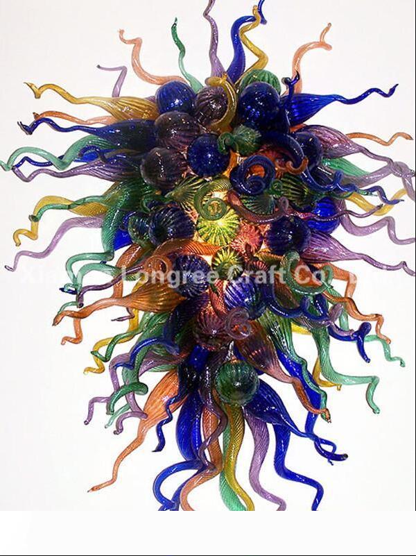 

C49-Modern Style Art Glass Blown Glass Chandelier Modern Crystal Hanging Glass Chain Chandelier Light Turkish Mosaic Lamps