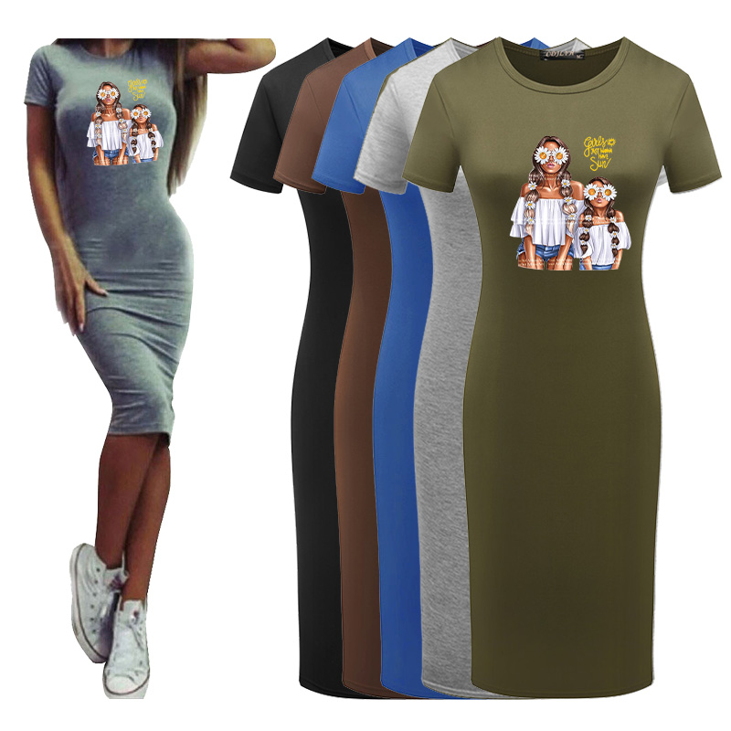 

Designer Dress for Women 2020 Summer Fashion Girls Printed Cute Dresses Ladies Trend Printed Bodycon Dresses Sexy Clothing, Green