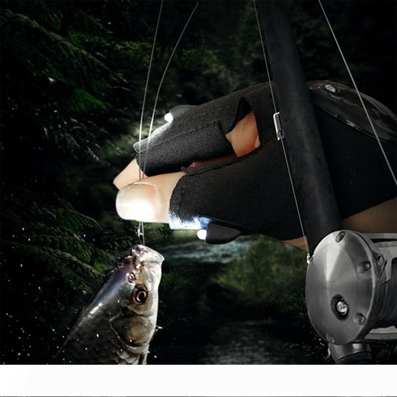 

Outdoor Fishing Gloves LED Flashlight Camping Hiking Hiking Rescue Tools Luminous Gloves 2 Lights White Light
