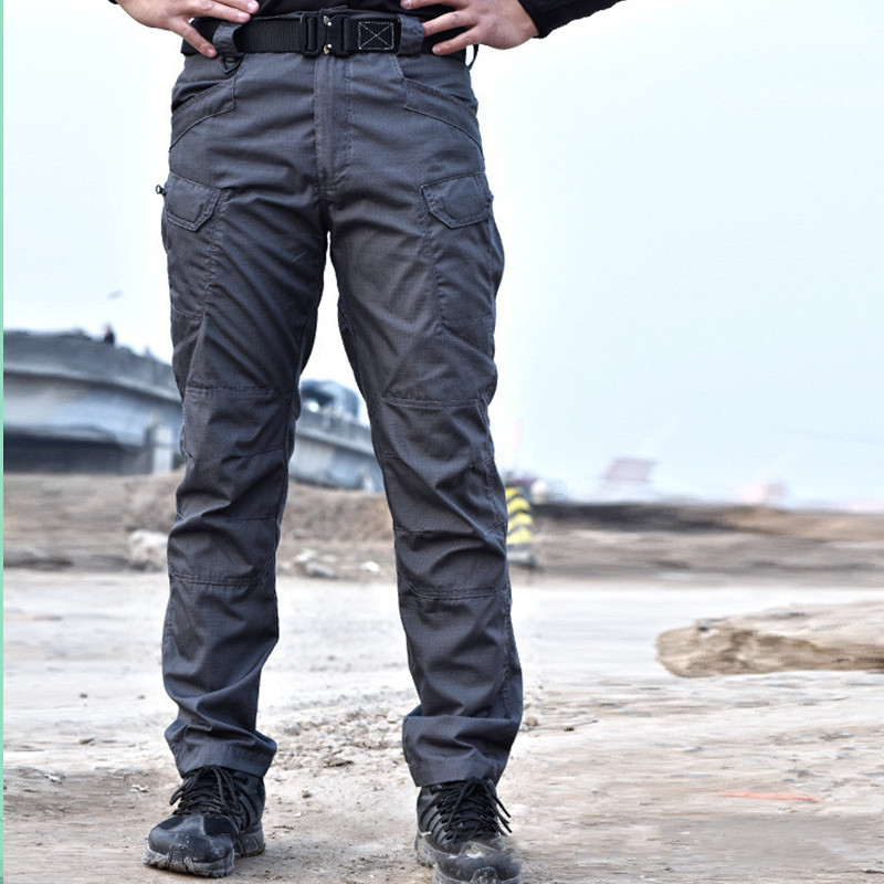 

2020 Tactical Pants Cargo Pants Men Knee Pad SWAT Army Solid color Clothes Field Combat Trouser Woodland, Gray