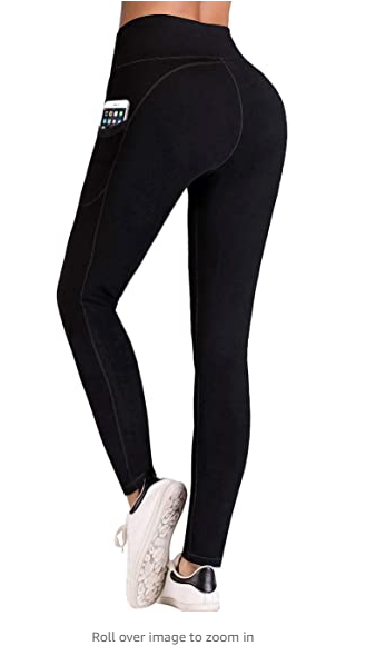 

2020 New High Waist Yoga Pants with Pockets, Tummy Control, Workout Pants for Women 4 Way Stretch Yoga Leggings with Pockets Wom, Black