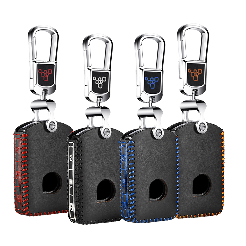 

cover for VOLVO XC90 S90L 2016 2017 LEATHER HOLSTER car key bag Key Case XC60 2018 key, Light yellow