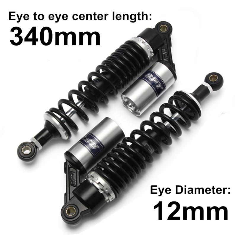 

Universal 13.5" 340mm Diameter 12mm Black Silver Rear Air Absorber Suspension Spring Motorcycle Scooter Dirt Bike Motors