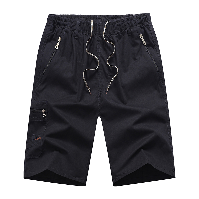 

Free Shipping Male 100% Cotton Cargo Casual Shorts Sports Walk Beach Four-color Five-point Pants Factory OEM Foreign Order, Dark grey