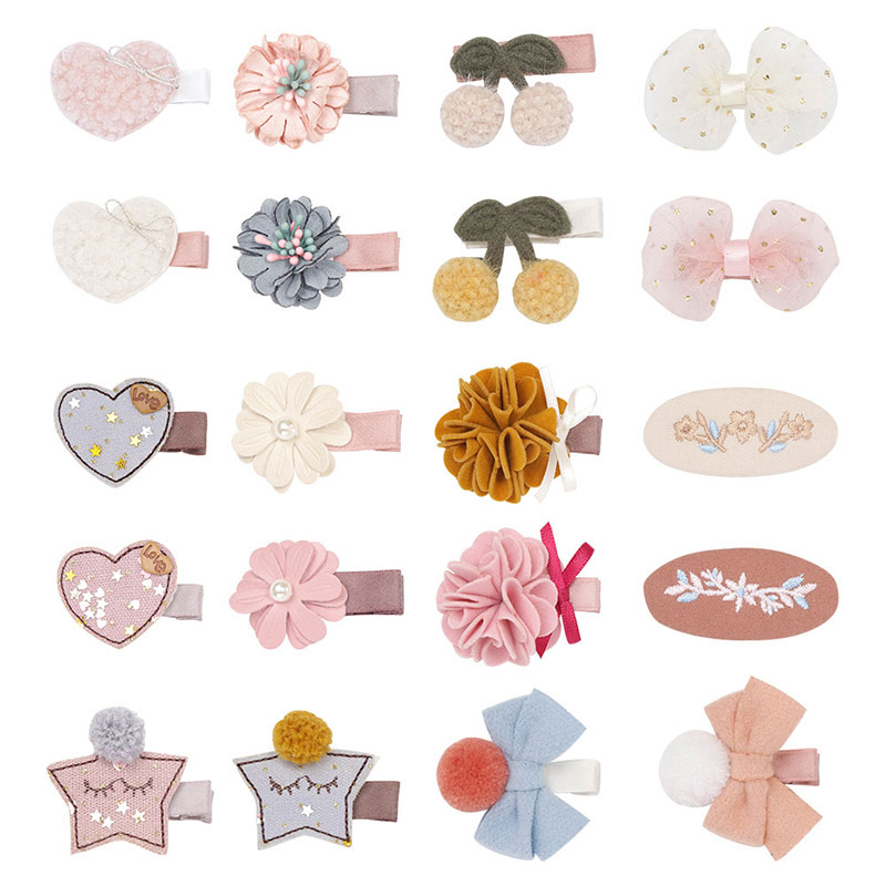 

1Pcs Girls Hair Clip Baby Gift Fashion Head Jewelry Cloth Kids Hair Accessories DIY Handmade Korean Style Children Photo Props, Apricot seersucker