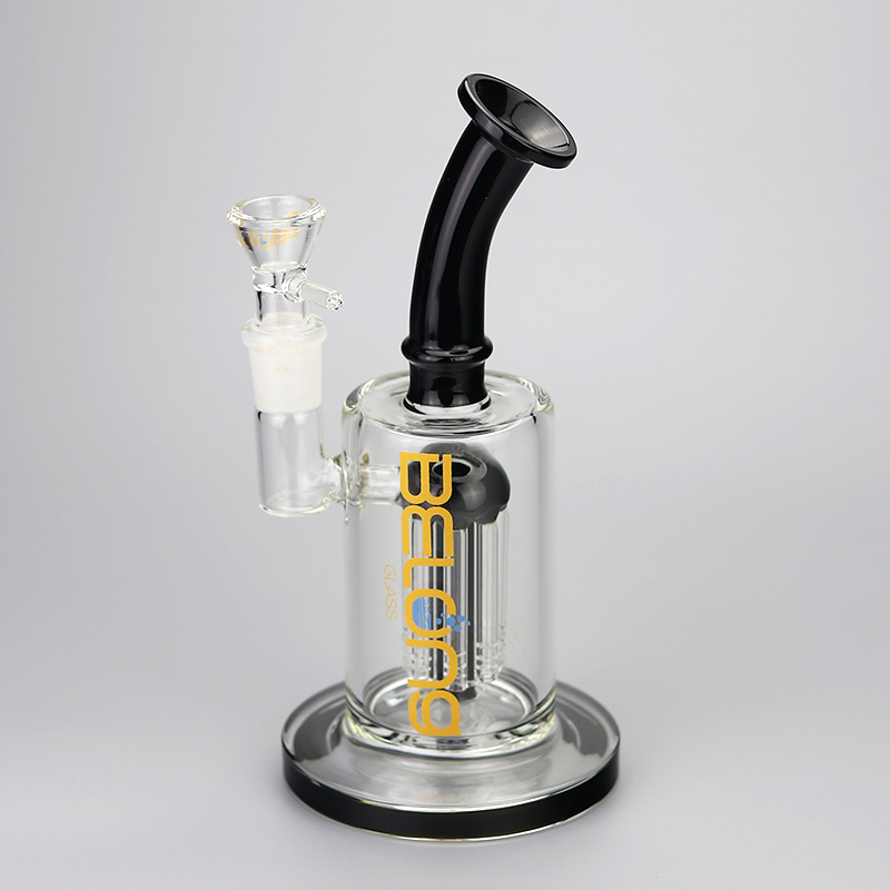 

Wholesale new glass bong water pipe glass oil rig for tabacco use with black color 7 inches 18mm female joint