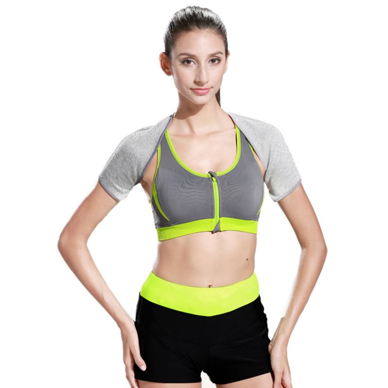 

Shoulder Support Thermal Breathable Compression Wrap Protector Warmer Brace For Sports Fitness, Light grey