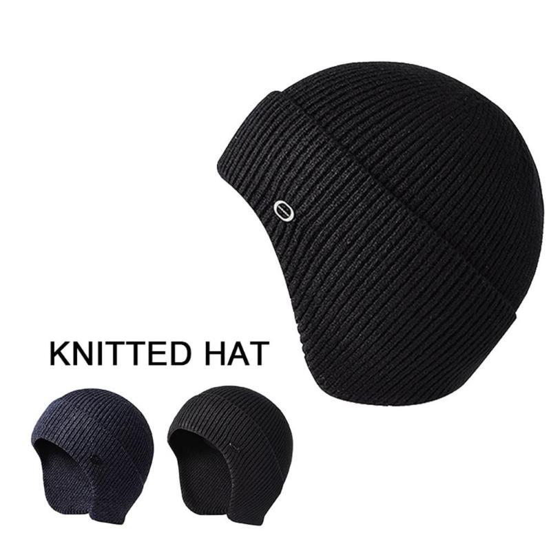 

Men Women Beanie Hats Knitted Hat Ski Cap With Earmuffs Winter Outdoor Sport Knitted Hat For Camping Hiking Skiing, Black