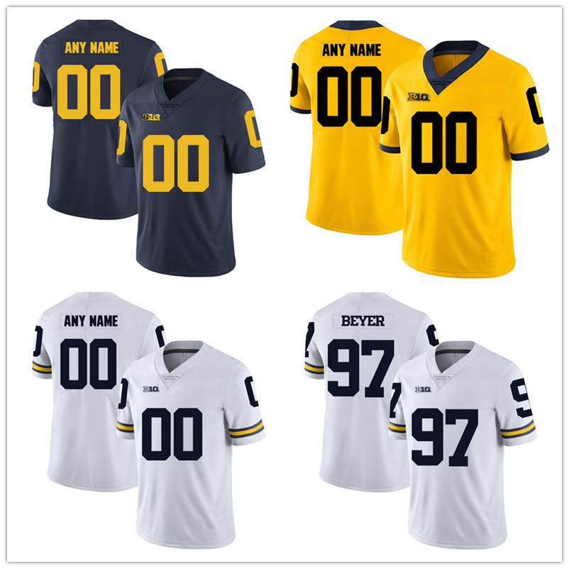 

Custom Michigan Wolverines College any name number embroidery Football Stitched Jersey Youth women's Mens Size S-4XL, Blue