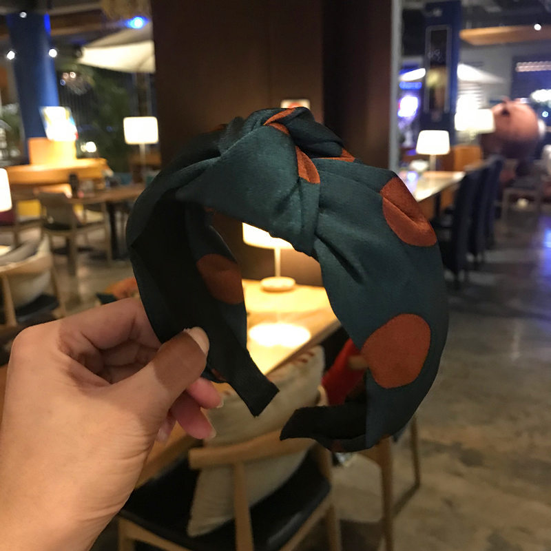 

Korean Style Women Headband Sweet Bezel Dot Hair Knotted Hair Band For Girl Fashion Headbands Her accessories Hairbands