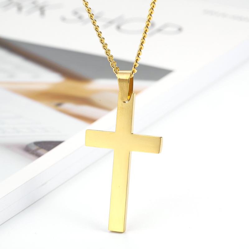 

HXD men stainless steel necklace stainless steel chain pendant cross necklace men fashion jewelry best friend gift