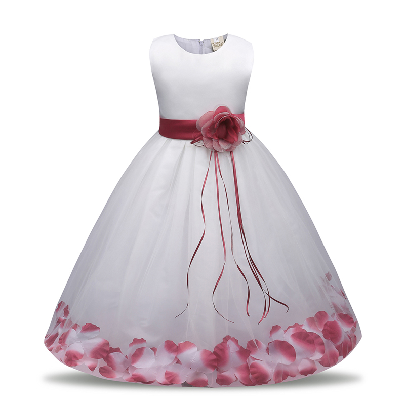 

Elvesnest Girls Dress Lace Tulle Kids Dresses For Girls Children Summer Dress Birthday Party Wedding Princess, As picture
