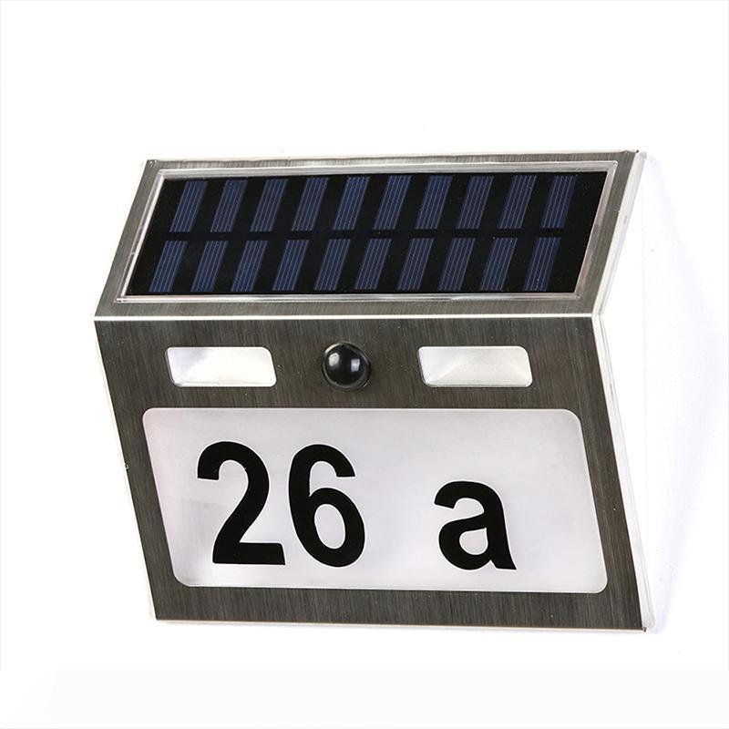 

Waterproof House Number Solar Power Light Sign House Hotel Door Address Plaque Number Digits Light Silver