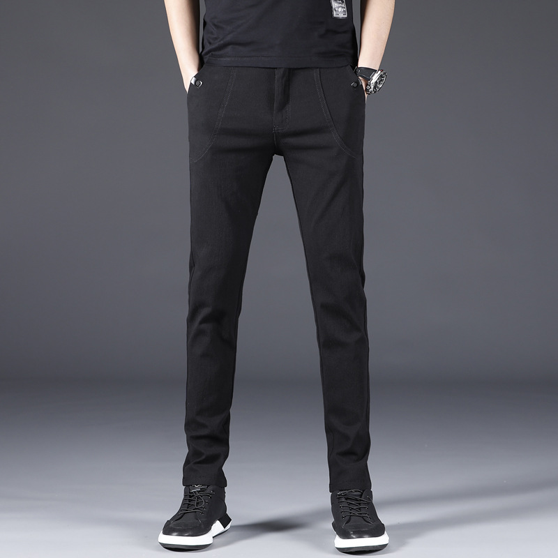 

Fashion Mens Joggers Harlan Men's Slim Pencil Jogging Casual Pants Trousers Men Section Pure Cotton Long Pantalon Homme Hombre, Black