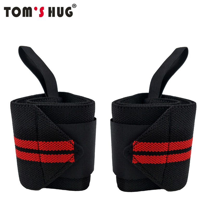 

1 Pair Adjustable Wrist Brace Support Wristband Tom's Hug Brand Professional Sports Protection Wristbands Wrist Protect Red, Yellow