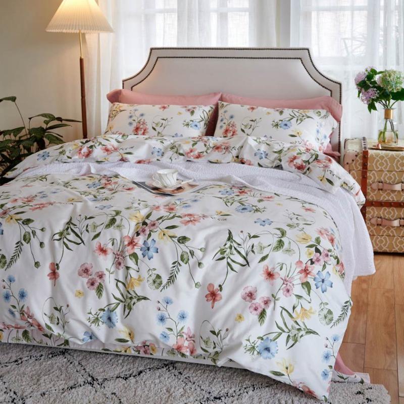 

Svetanya Silkly Egyptian Cotton Bedding Set Printed Quanlity Linens Sheet Pillowcase Quilt Cover, 20203338