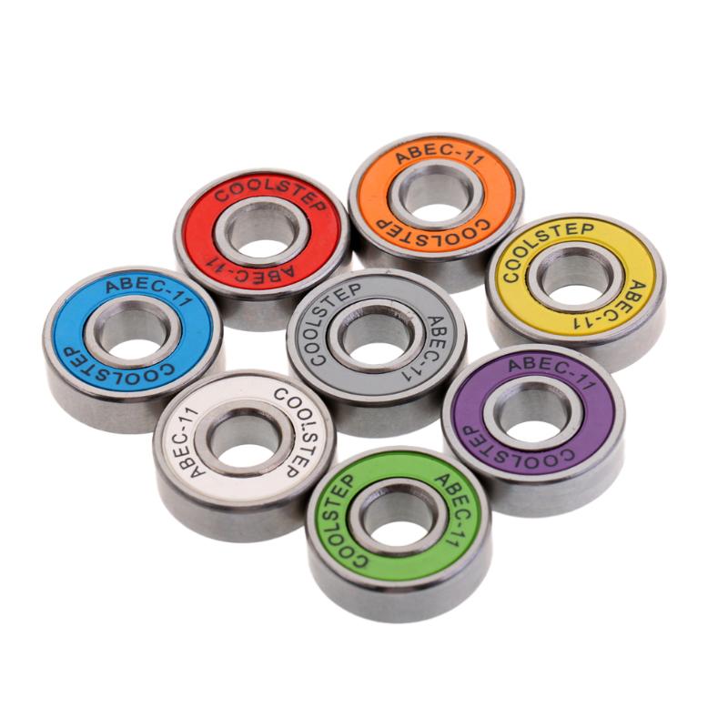 

8pcs Skateboard Bearings Durable Longboard Bearings Scooter ABEC-11, As pic