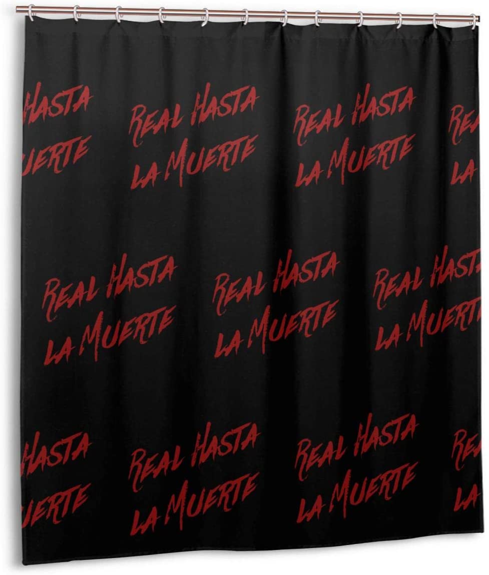 

GVV Bathroom Decor Shower Curtain Anuel AA-Real Hasta La Muerte Durable Fabric Bath Curtain Waterproo66x72 in(168cmX183cm)