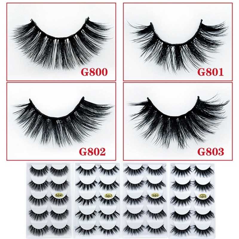 

5 Pairs/Set 3D Eyelashes Mink Eyelashes For Woman Cheap False 2020