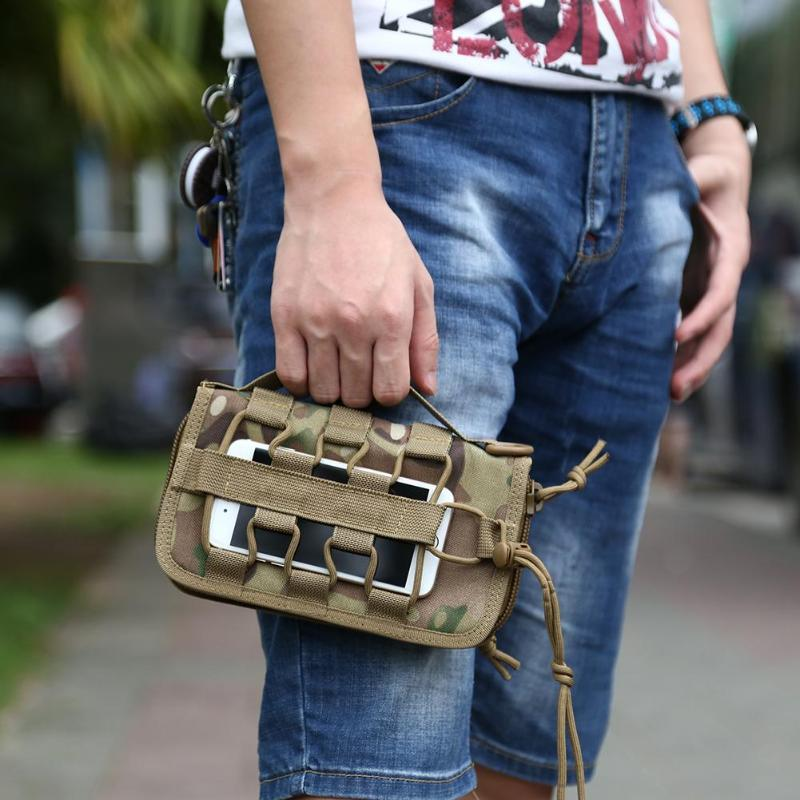 

Tactical Wallet Outdoor Travel Pouch Holster ID Cards Key Hand Bag Credit Card Holder, Black