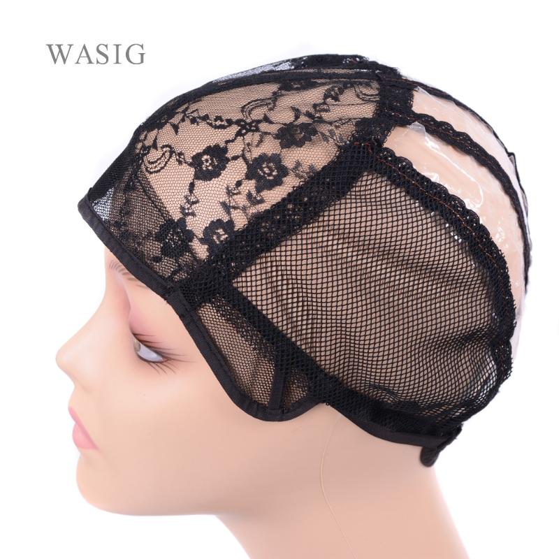 

2 Pcs Black Glueless Wig Cap for Making Wigs with Adjustable Strap for Weave Wig Women Hairnets Swiss Lace